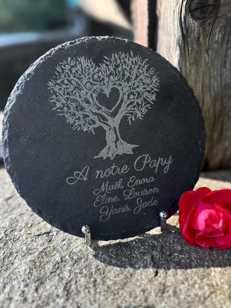 galet funéraire plaque commémorative